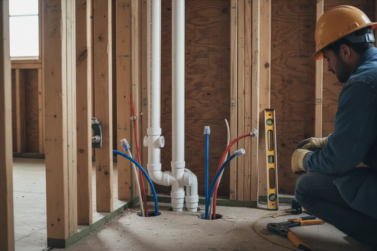 Drain and supply rough-in during Drain Cleaning in Racine