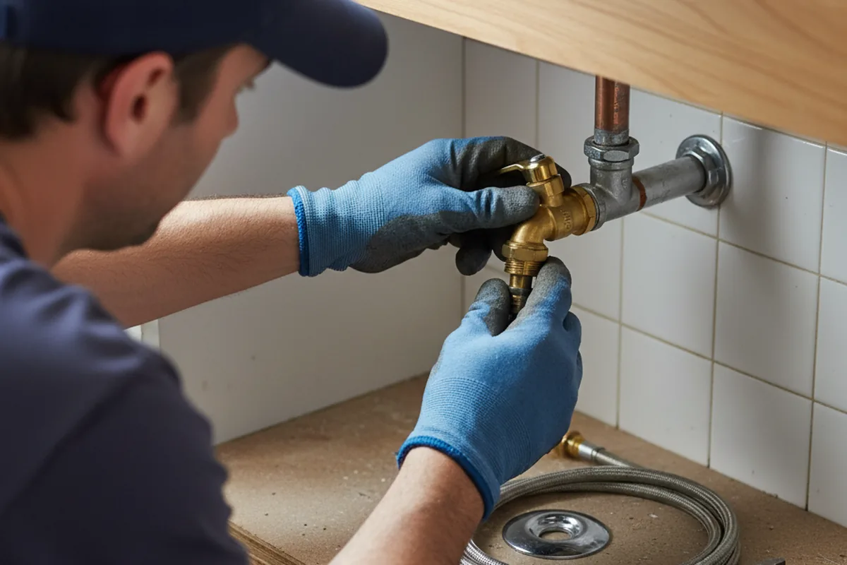 Shutoff valve and fitting work during Emergency Plumbing in Racine